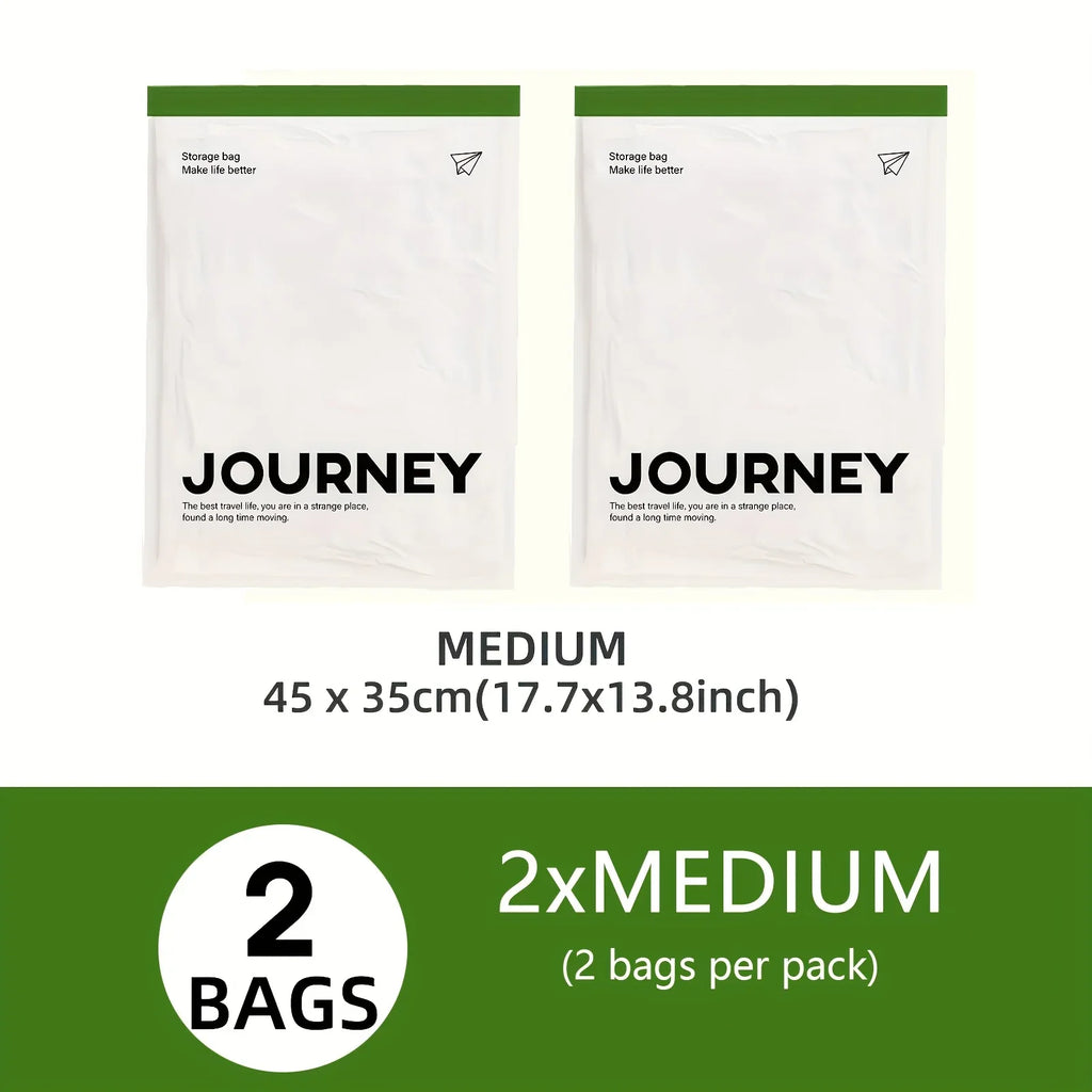 2pcs Vacuum Storage Bags, Hand-Rolled Travel Vacuum Storage Bags For Towels, Socks, Clothes, More , No Pump Needed