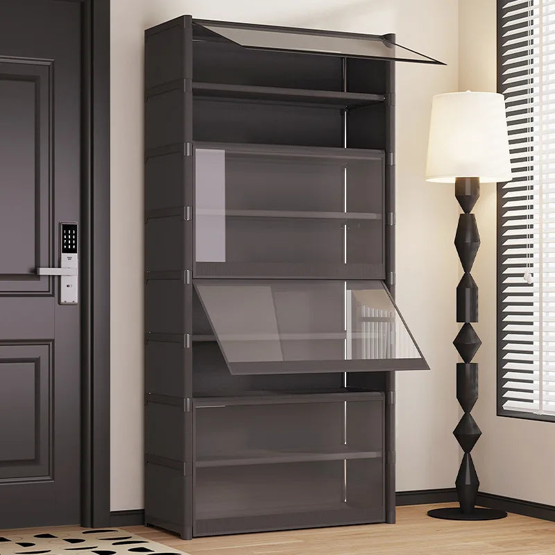 Dust-Proof and Transparent Large-Sized High-Shoe Rack, Shoe Cabinet, Suitable for 5-9 Levels of Storage, Can Accommodate 12-24 Pairs of Shoes Sports Shoe Rack Organizer, Shoe Cabinet, Closed Shelf, Shoe Rack Support Piece, Su