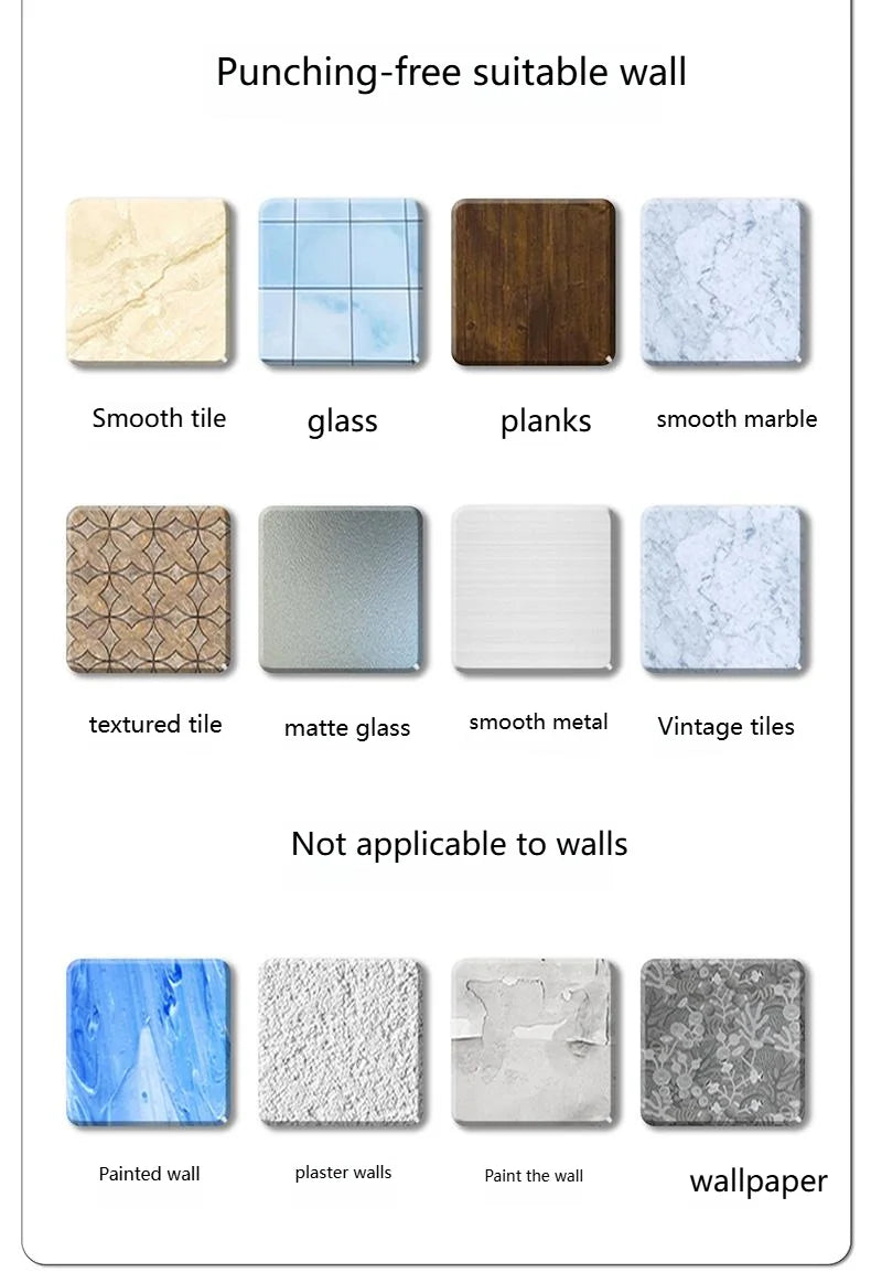 Suction Cup Bathroom Shelf,Wall Mounted Shower Organizer for Toiletries,Hanging Rack for Washbasin and Shower Storage