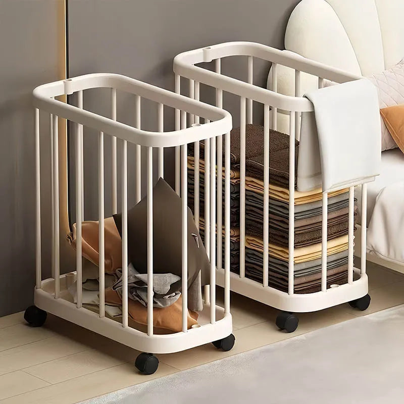 Multi-Purpose Storage Bin Organizer With Wheels Movable Dirty Clothes Laundry Storage Basket Fitness Gear Yoga Mats Storage Cart