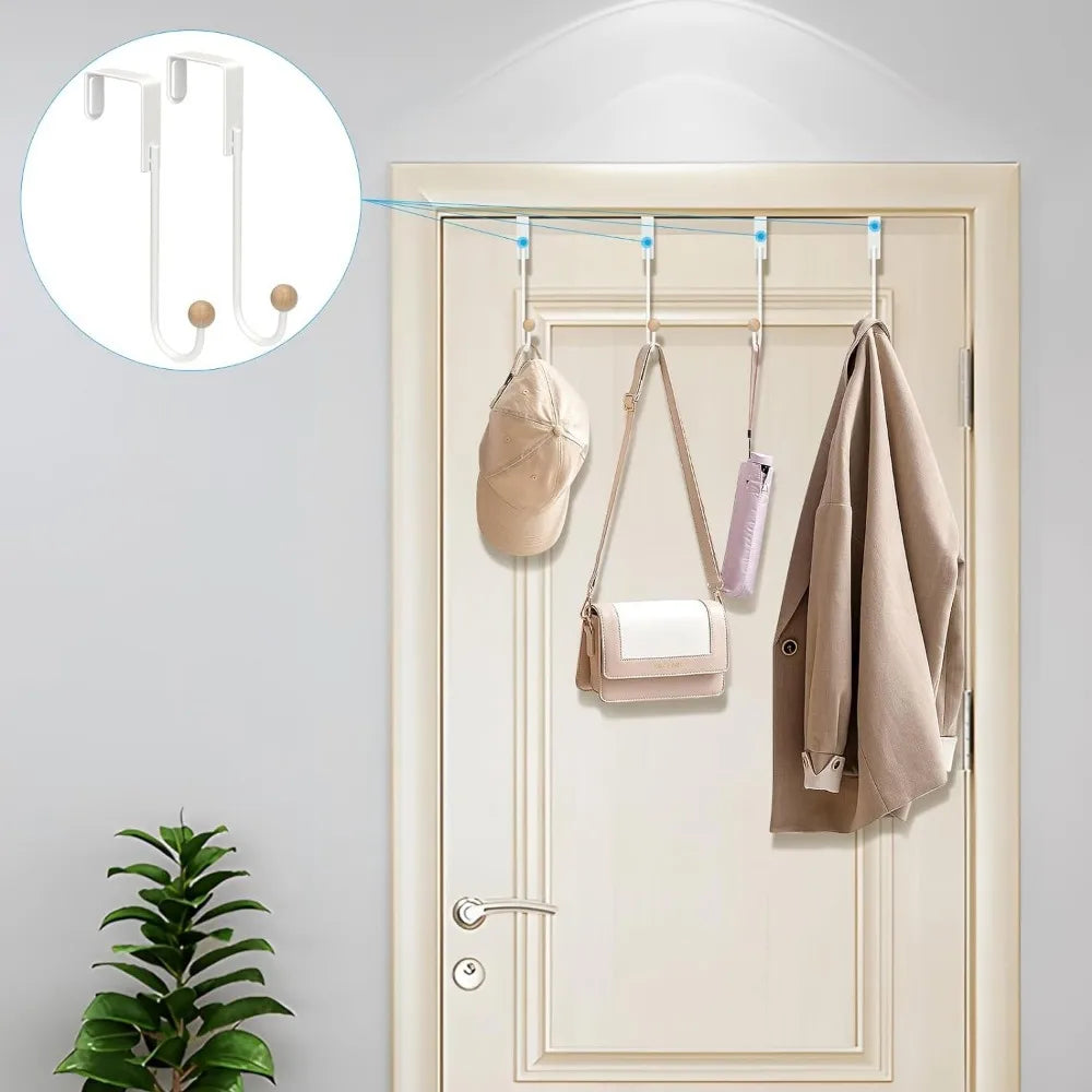 Over The Door Hooks 4 Pack Door Hanger Hooks Heavy Duty Hook Coat Rack Bathroom Kitchen Hanging Home Organization Storage Holder