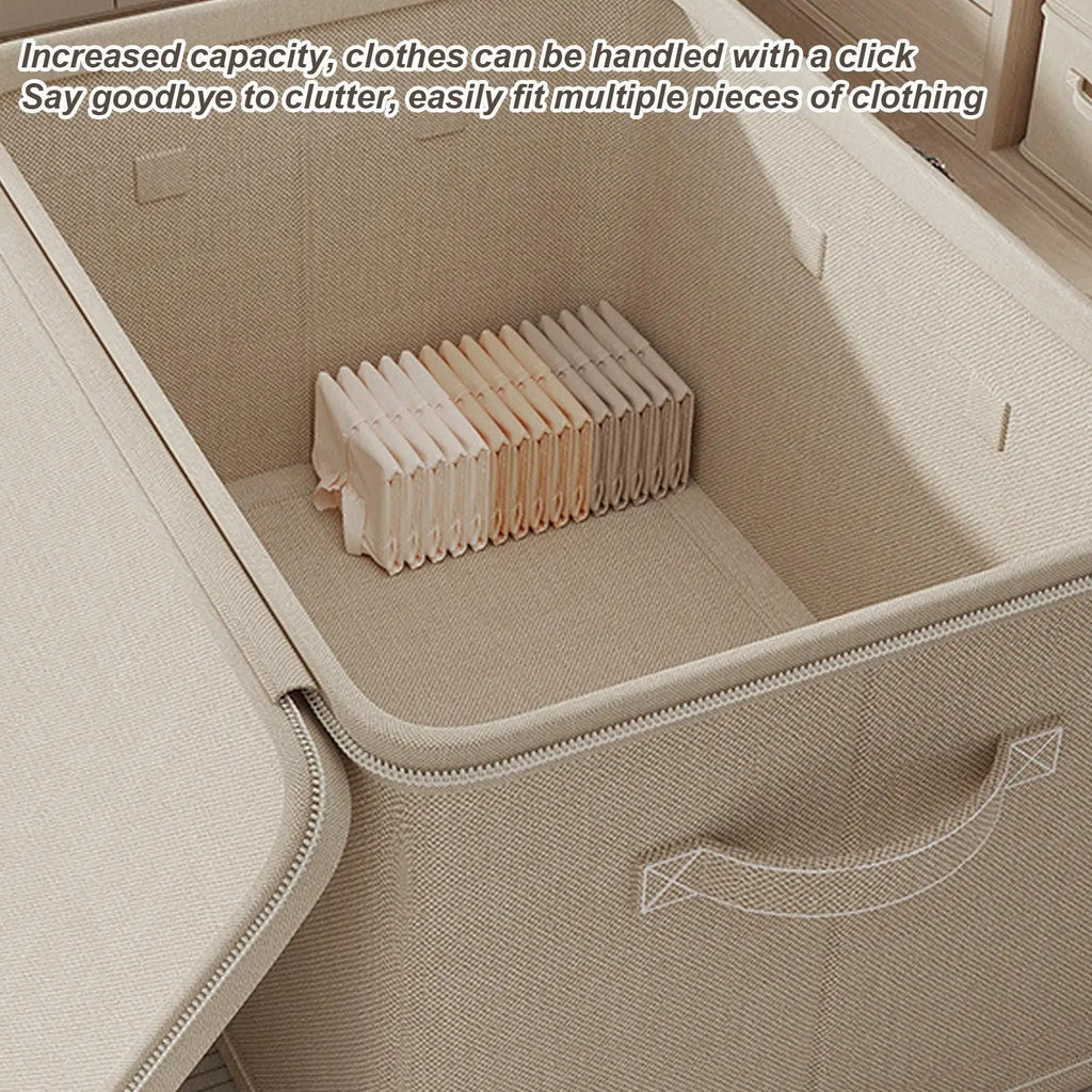 Storage Box with Lock Stackable Secure Odor Proof Storage Container Locking Organizing Bin Washable Shelf Baskets for Blanket