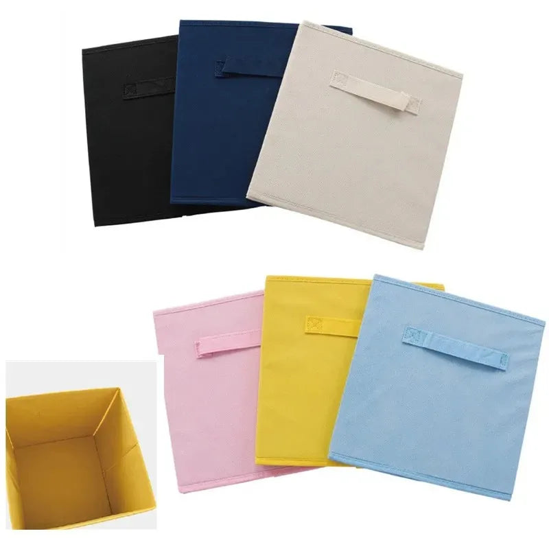 Cube Non Woven Fabric Storage Bin Collapsible Storage Box Home Supplies, Kid Toy Storage Organizer Cabinet Drawer Organization