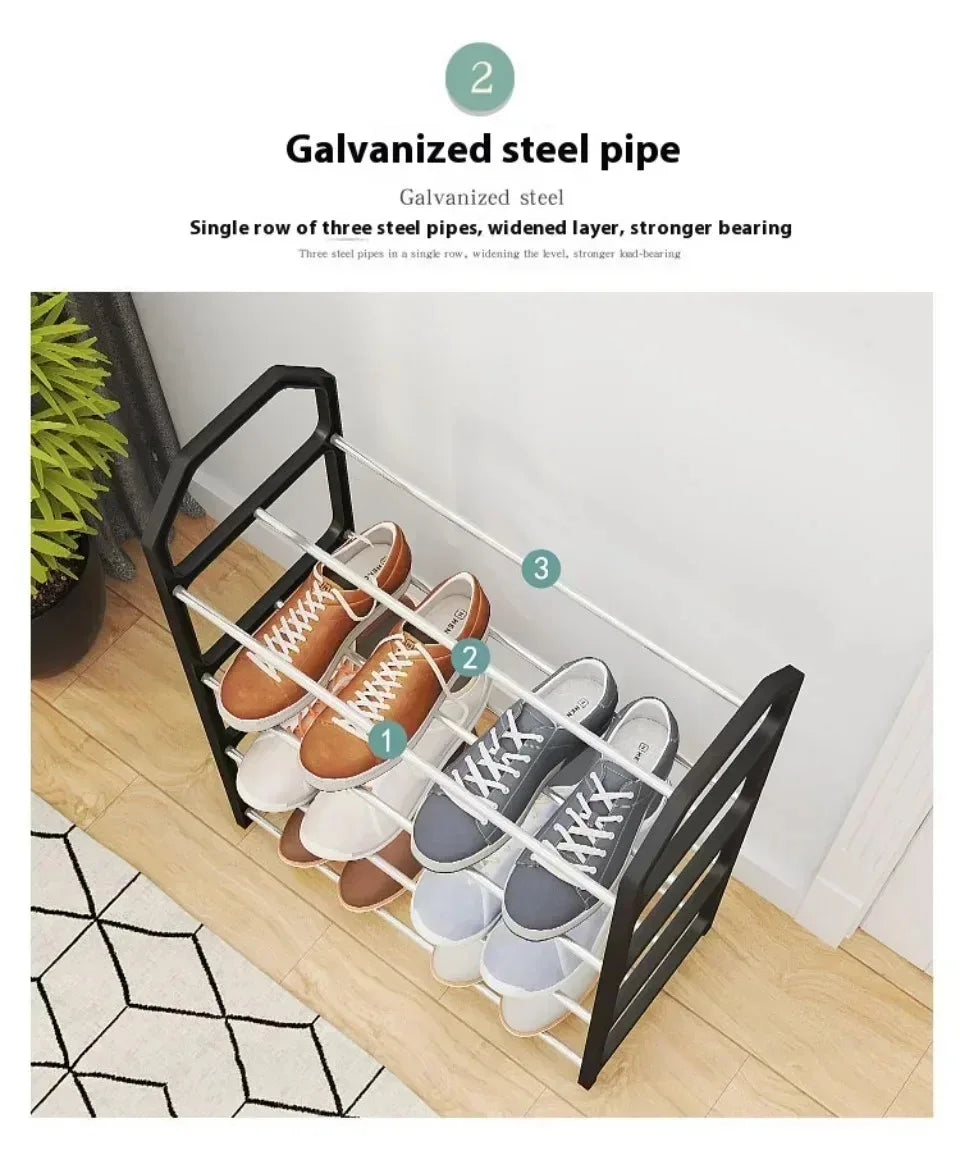 Simple Fashion Shoe Rack Trapezoidal Shoes Organizer Stand Holder Living Room Space Saving Modern Assembled Shoe Rack 4-Layer