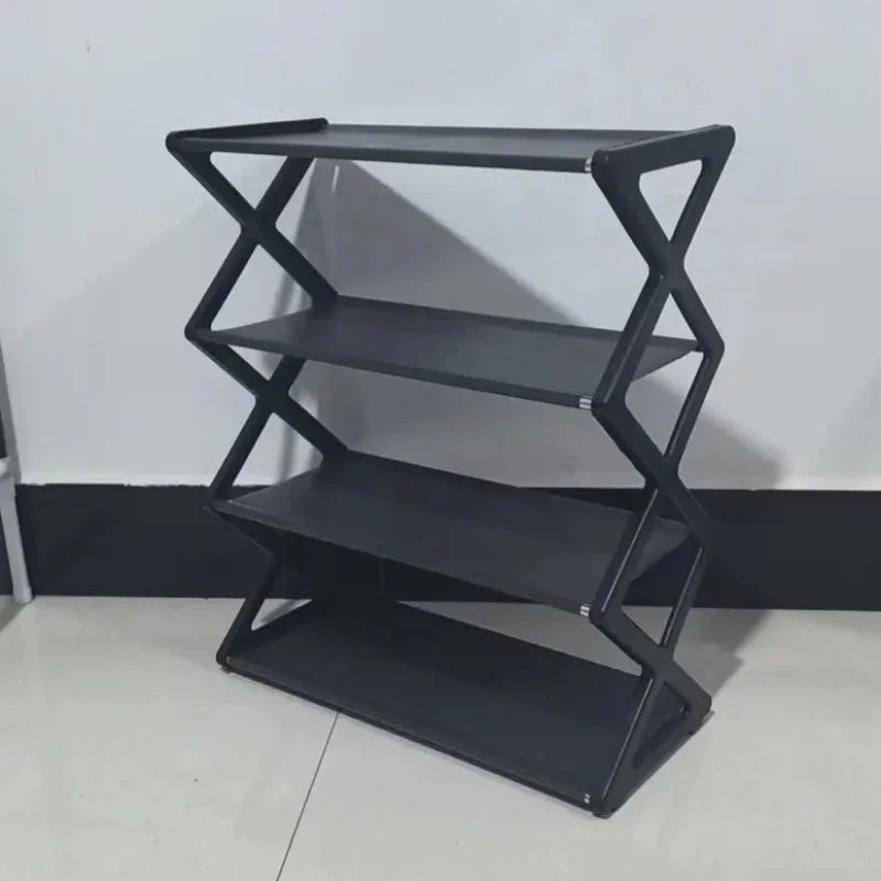 4 Tier Shoe Organizer, Foldable Shoe Rack Space Saving Standing Shoe Storage Organizer for Closet Hallway Entryway Bedroom