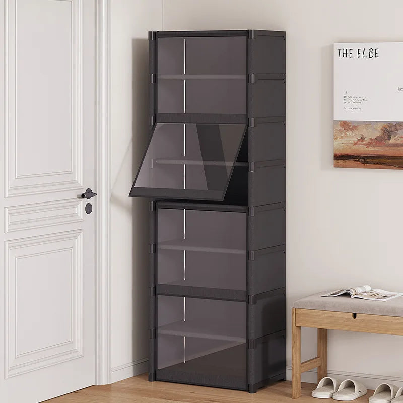 Dust-Proof and Transparent Large-Sized High-Shoe Rack, Shoe Cabinet, Suitable for 5-9 Levels of Storage, Can Accommodate 12-24 Pairs of Shoes Sports Shoe Rack Organizer, Shoe Cabinet, Closed Shelf, Shoe Rack Support Piece, Su