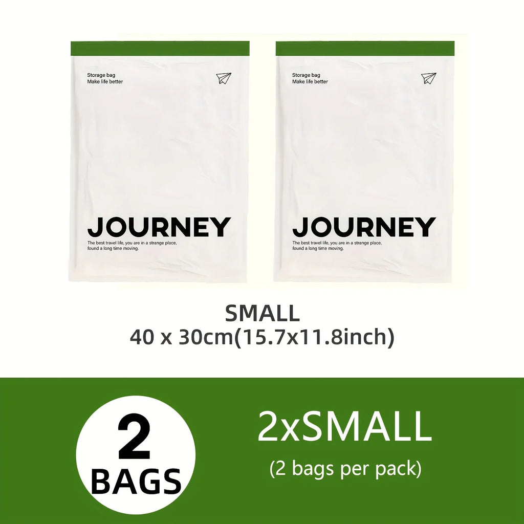 2pcs Vacuum Storage Bags, Hand-Rolled Travel Vacuum Storage Bags For Towels, Socks, Clothes, More , No Pump Needed