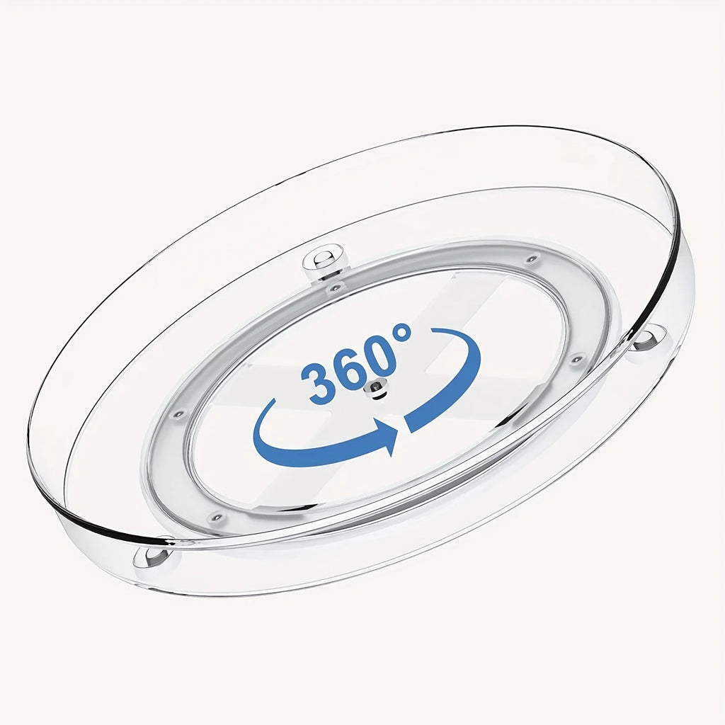 Lazy Susan Spice Rack Organizer, 360 Degree Rotating Round Lazy Susan Turntable for Cabinet, Clear