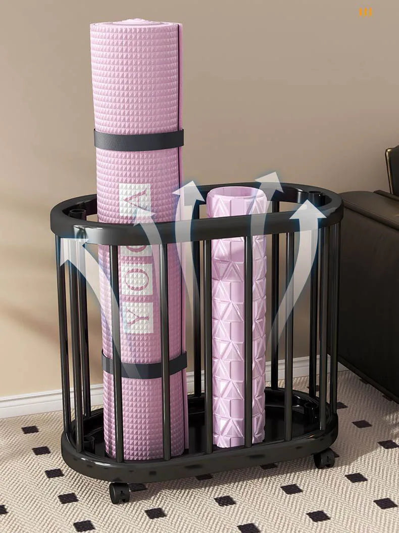 Multi-Purpose Storage Bin Organizer With Wheels Movable Dirty Clothes Laundry Storage Basket Fitness Gear Yoga Mats Storage Cart