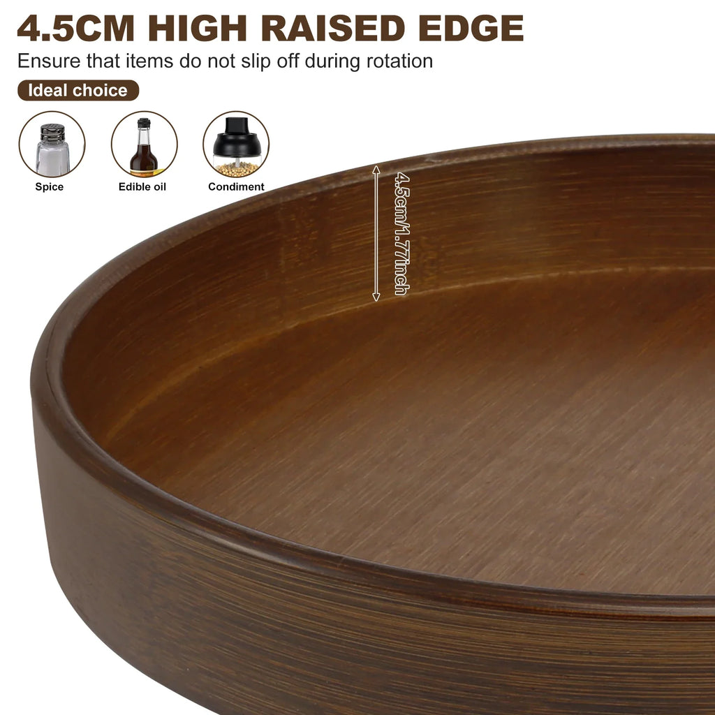 Wood Lazy Susan Organizer Round Lazy Susan Rotating Container for Cabinet Pantry Kitchen Countertop Refrigerator Spices Pantry