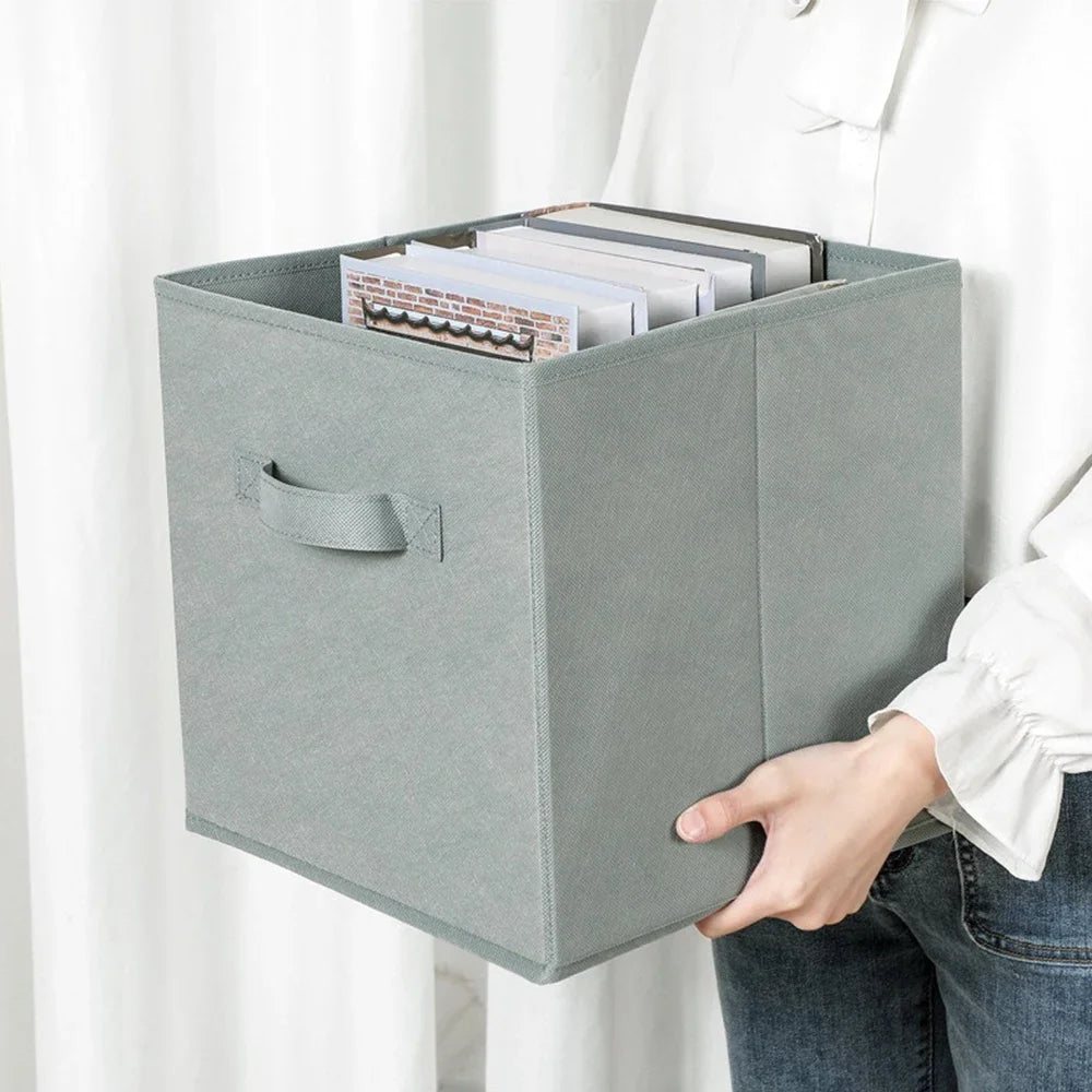 Cube Storage Box Non Woven Foldable Waterproof Home Supplies Wardrobe Space Saving for Kid Toy Clothes Office Storage Organizer
