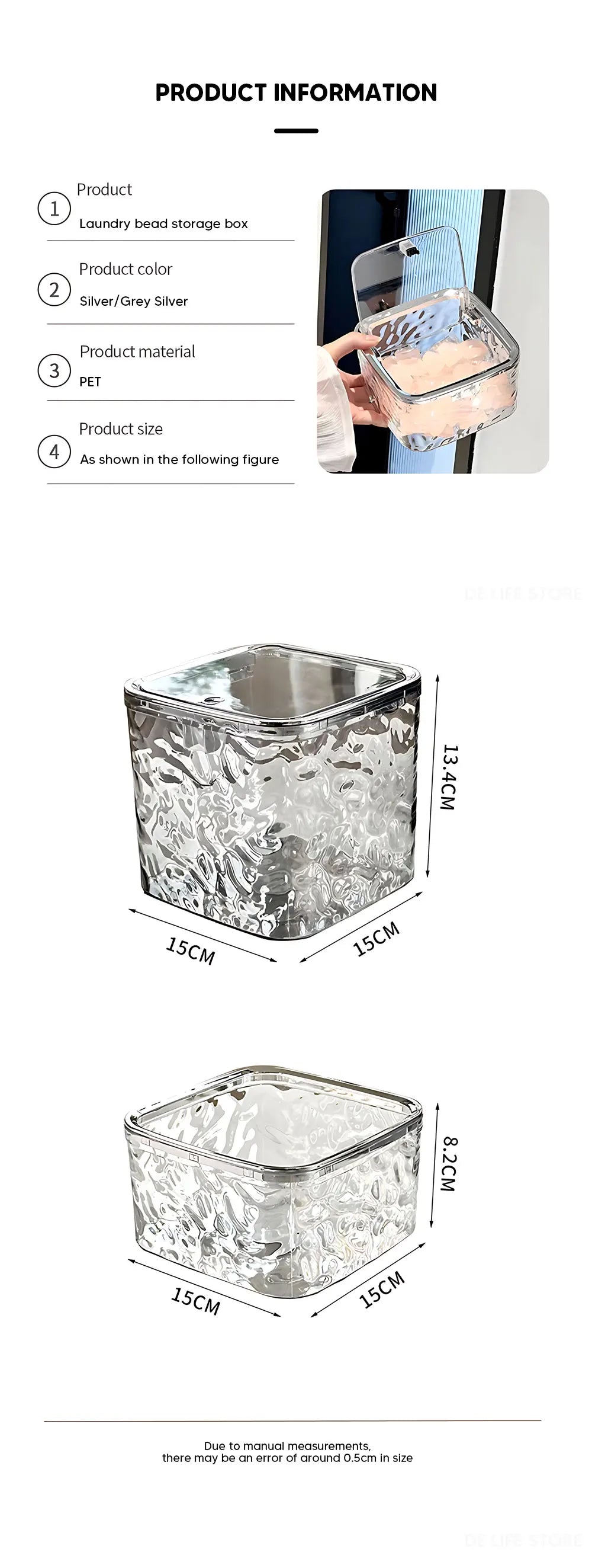 Laundry Powder Container With Lid Laundry Pods Organizer Washing Capsules Holder Laundry Room Desktop Storage Box