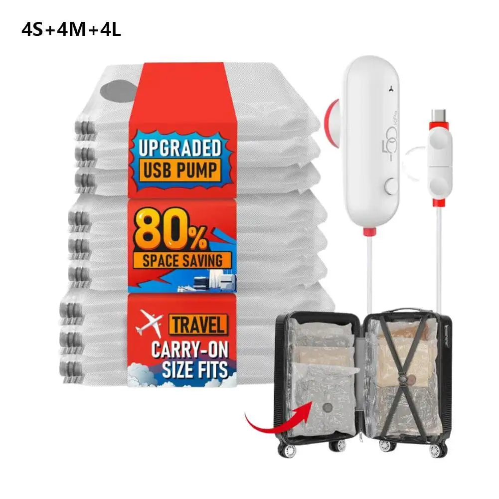 Vacuum Storage Bags Lightweight Travel Vacuum Bag With USB Electric Suction Pump Vacuum Storage Bags For Clothes Luggage