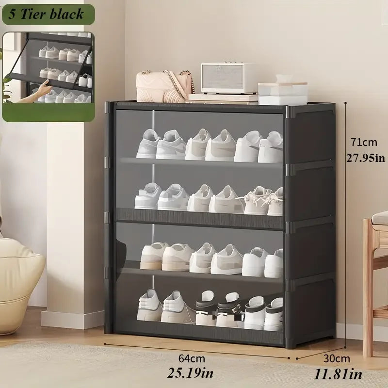 Dust-Proof and Transparent Large-Sized High-Shoe Rack, Shoe Cabinet, Suitable for 5-9 Levels of Storage, Can Accommodate 12-24 Pairs of Shoes Sports Shoe Rack Organizer, Shoe Cabinet, Closed Shelf, Shoe Rack Support Piece, Su