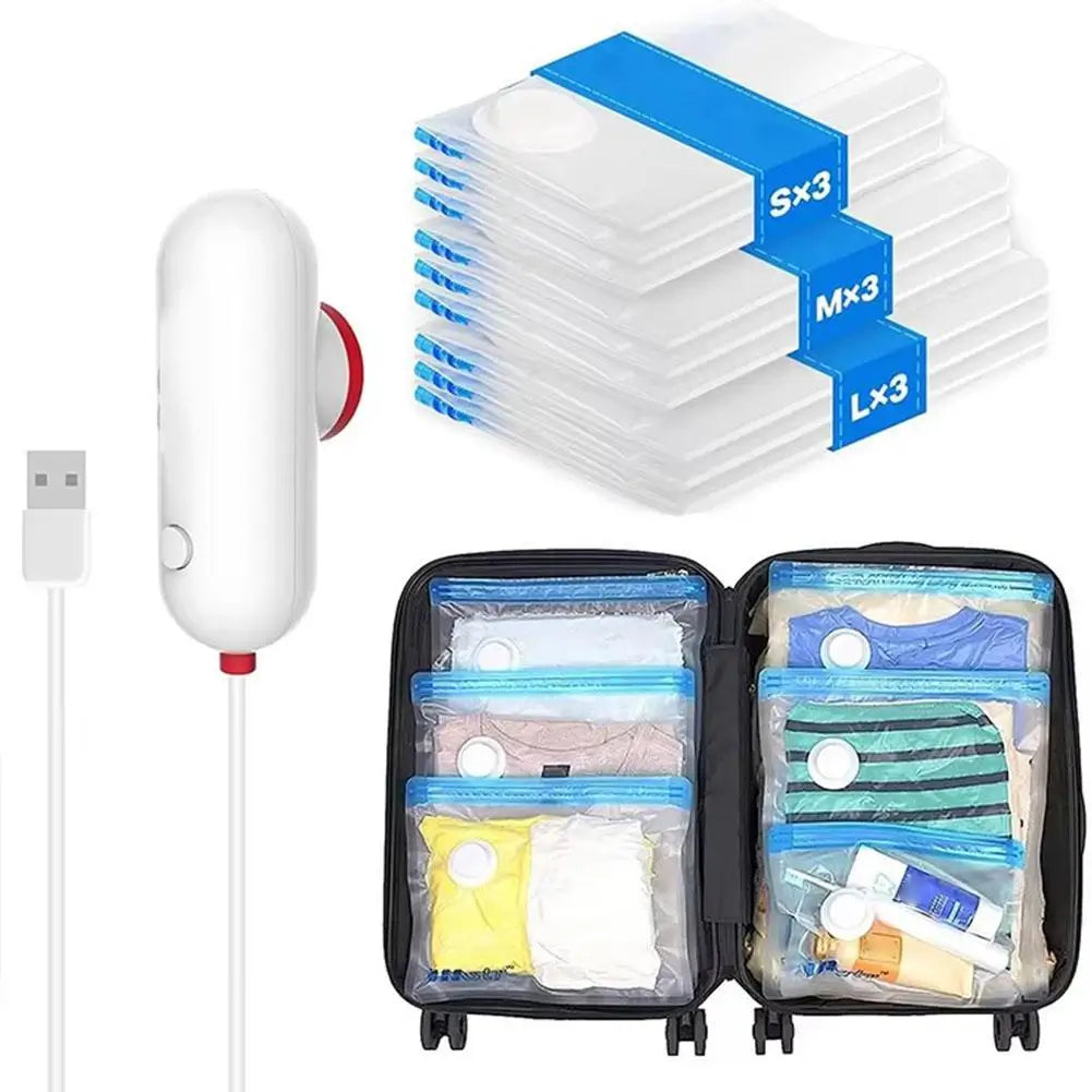 Vacuum Storage Bags Lightweight Travel Vacuum Bag With USB Electric Suction Pump Vacuum Storage Bags For Clothes Luggage