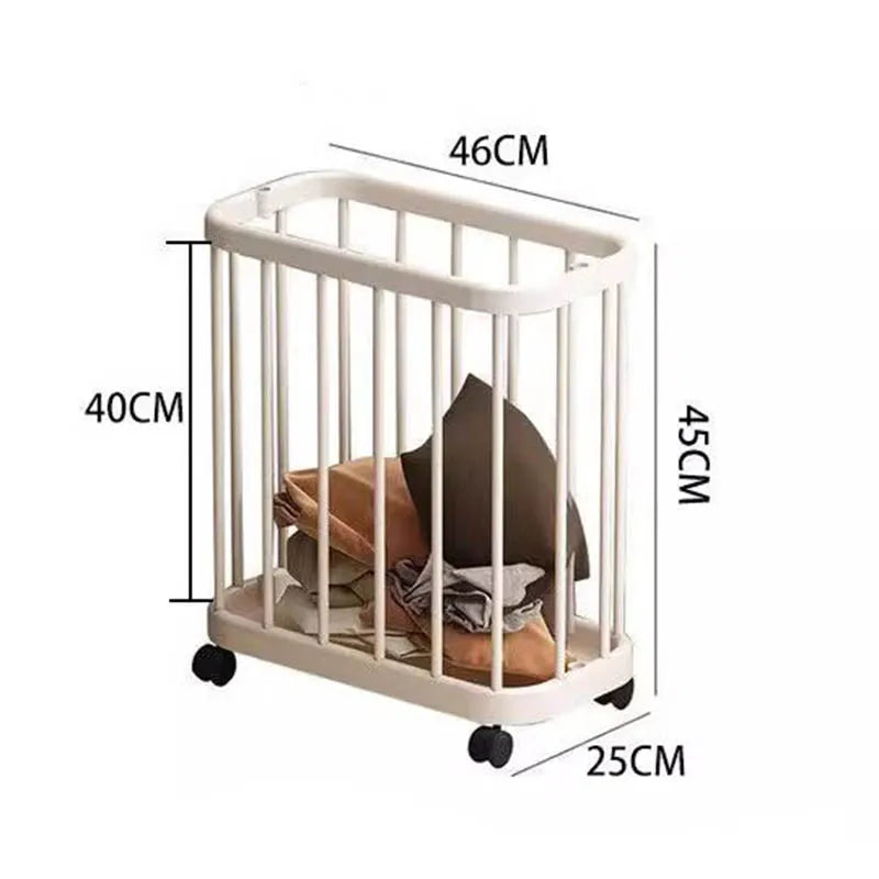 Multi-Purpose Storage Bin Organizer With Wheels Movable Dirty Clothes Laundry Storage Basket Fitness Gear Yoga Mats Storage Cart