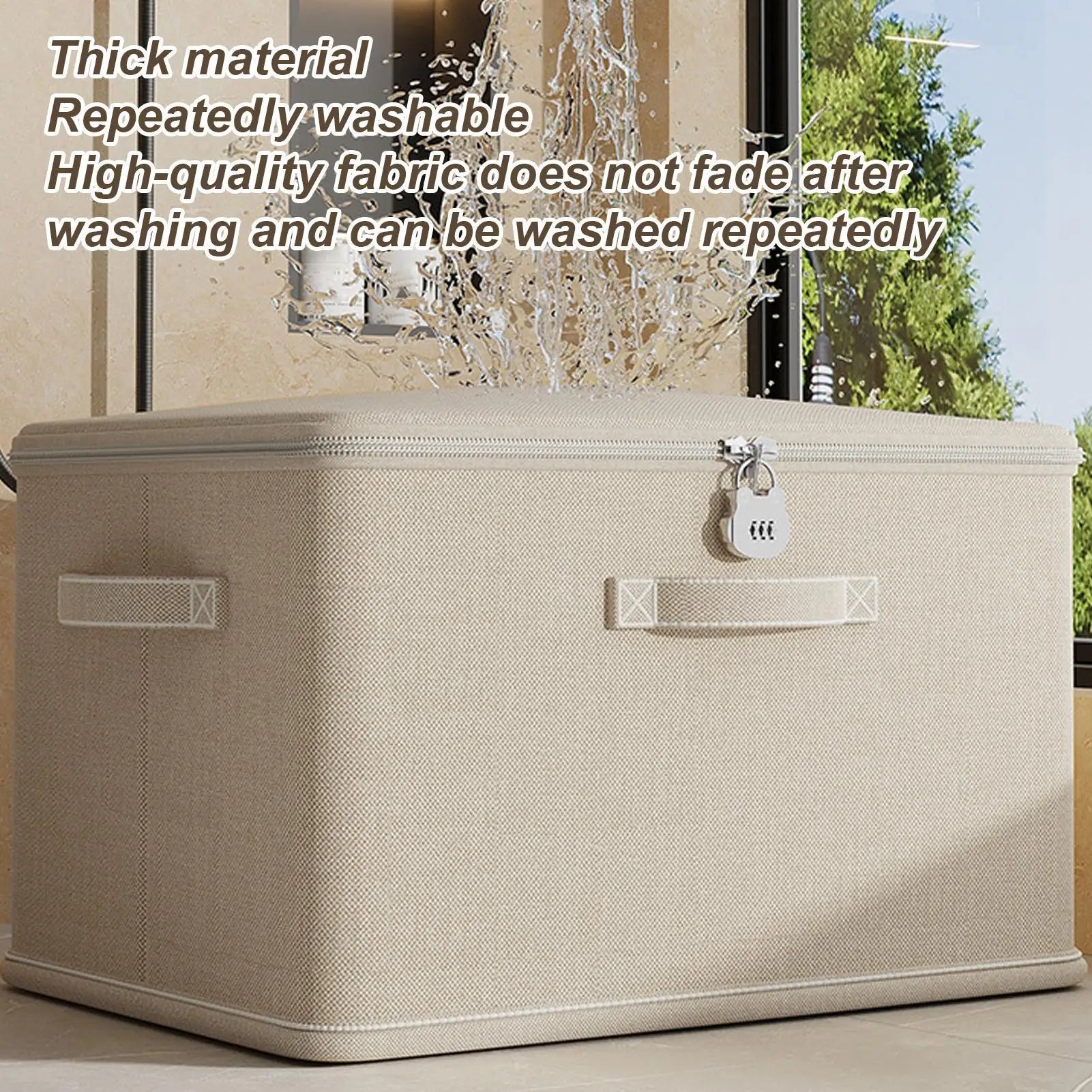 Storage Box with Lock Stackable Secure Odor Proof Storage Container Locking Organizing Bin Washable Shelf Baskets for Blanket