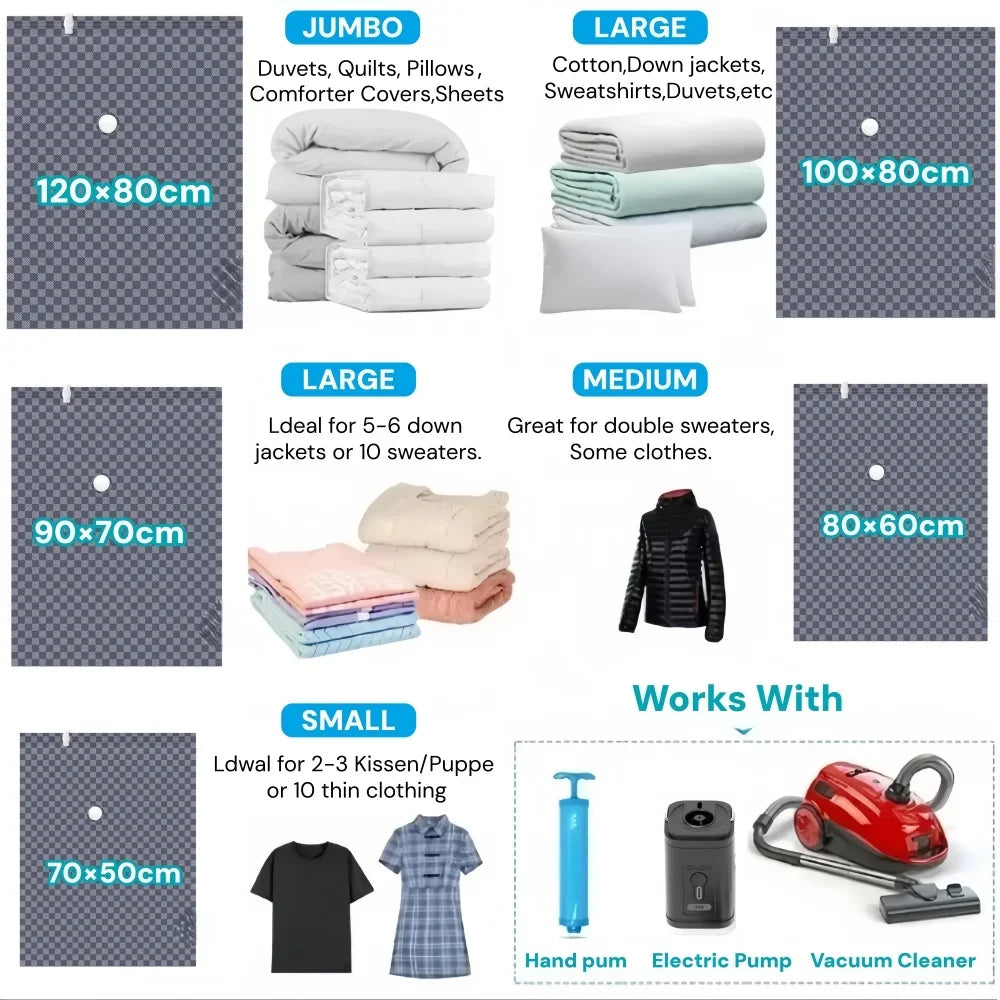 Vacuum Storage Bags,Travel Essentials Suitcases Clothes Organizer Packaging Bag Practical Accessories Compression Packing Cubes