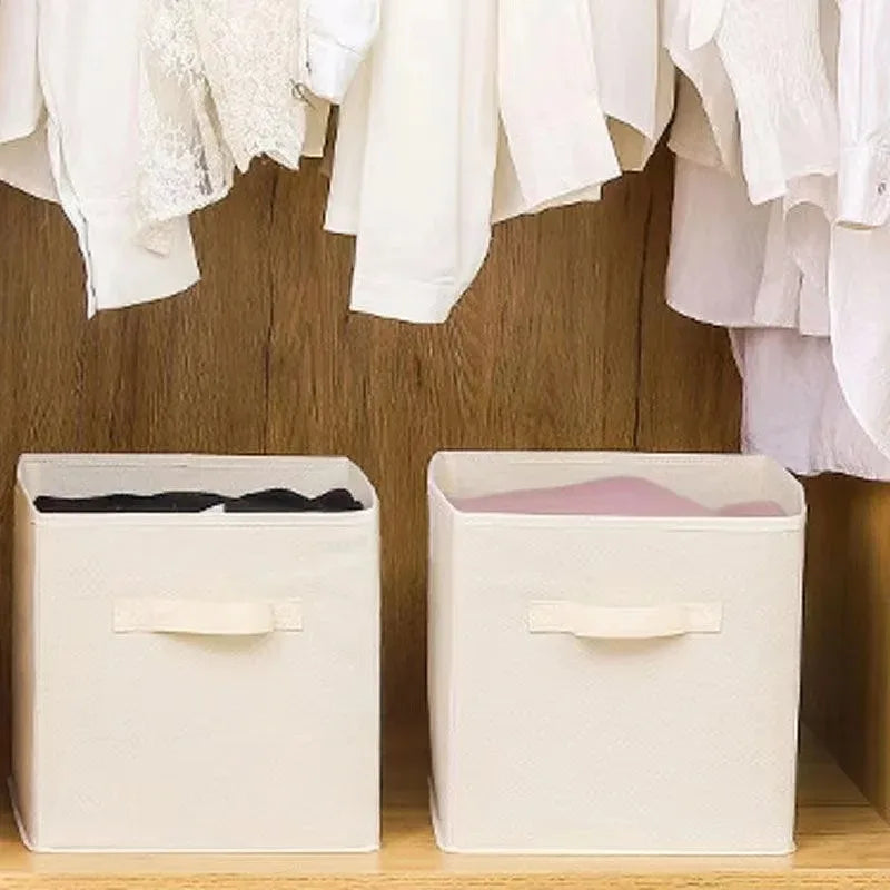 Cube Non Woven Fabric Storage Bin Collapsible Storage Box Home Supplies, Kid Toy Storage Organizer Cabinet Drawer Organization