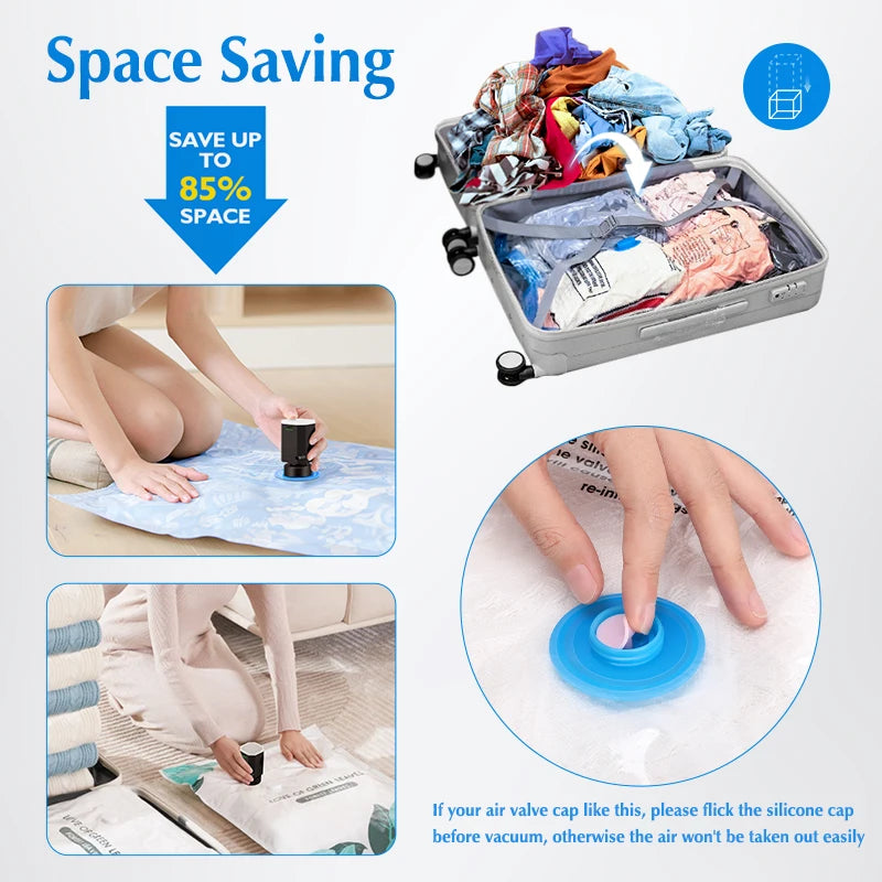 Cordless Electric Pump for Vacuum Storage Bags Portable Universial Travel Air Pump for Compression Clothes, Blanket, Luggage