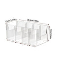 Clear Kitchen Storage Box with Detachable Dividers, Pantry Organizer Bin for Snacks Seasoning Packets, Cabinet Caddy Holder