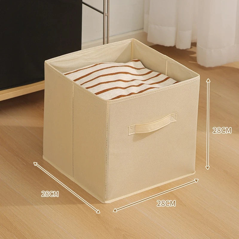 Cube Storage Box Non Woven Foldable Waterproof Home Supplies Wardrobe Space Saving for Kid Toy Clothes Office Storage Organizer