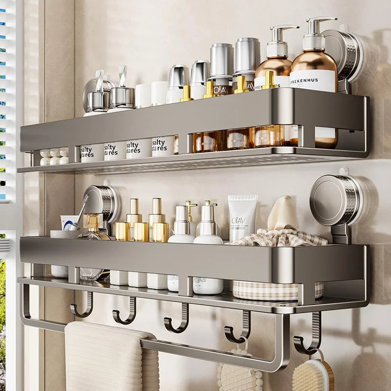 Suction Cup Bathroom Shelf,Wall Mounted Shower Organizer for Toiletries,Hanging Rack for Washbasin and Shower Storage