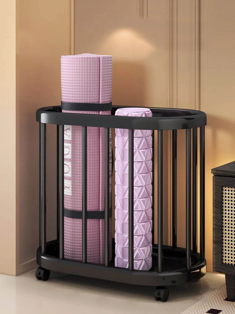 Multi-Purpose Storage Bin Organizer With Wheels Movable Dirty Clothes Laundry Storage Basket Fitness Gear Yoga Mats Storage Cart