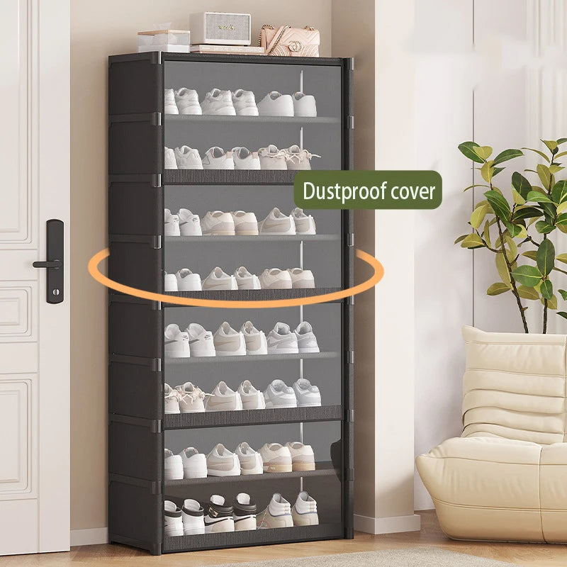 Dust-Proof and Transparent Large-Sized High-Shoe Rack, Shoe Cabinet, Suitable for 5-9 Levels of Storage, Can Accommodate 12-24 Pairs of Shoes Sports Shoe Rack Organizer, Shoe Cabinet, Closed Shelf, Shoe Rack Support Piece, Su