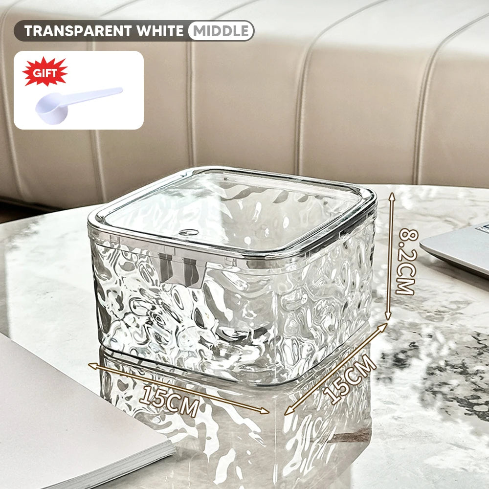 Laundry Powder Container With Lid Laundry Pods Organizer Washing Capsules Holder Laundry Room Desktop Storage Box
