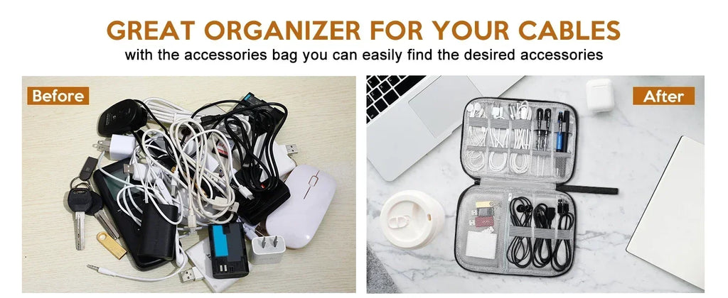 Multifunctional Digital Travel Packing Cube Space Saving Mobile Hard Drive Data Cable Storage Bags Small Objects Organize Pouch
