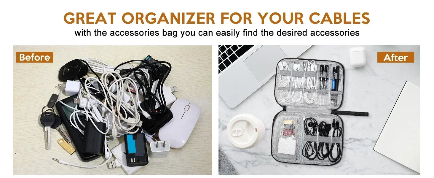 Multifunctional Digital Travel Packing Cube Space Saving Mobile Hard Drive Data Cable Storage Bags Small Objects Organize Pouch