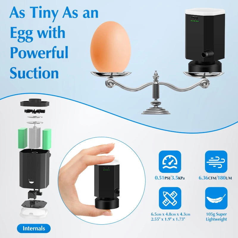 Cordless Electric Pump for Vacuum Storage Bags Portable Universial Travel Air Pump for Compression Clothes, Blanket, Luggage