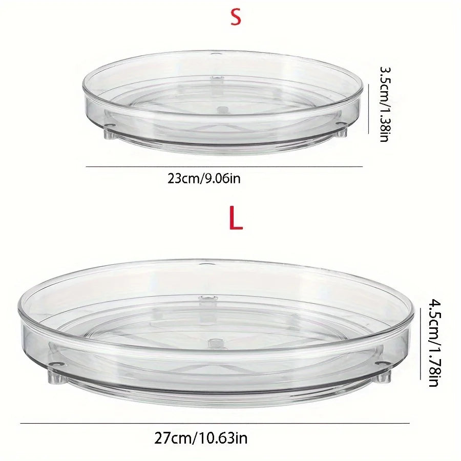 Lazy Susan Organizer Turntable for Cabinet, Lazy Susan with Edge Rotating Spice Organizer for Fridge, Kitchen, Pantry, Bathroom