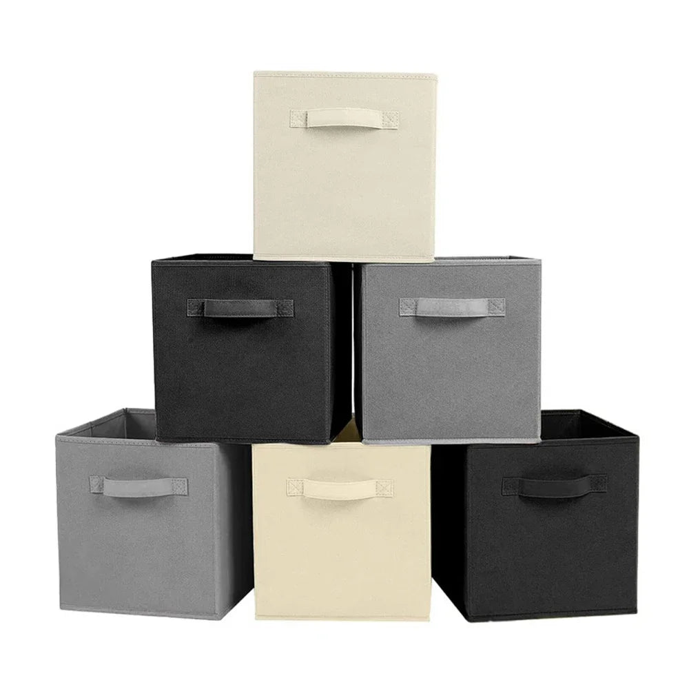 Cube Storage Box Non Woven Foldable Waterproof Home Supplies Wardrobe Space Saving for Kid Toy Clothes Office Storage Organizer