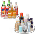 Lazy Susan Spice Rack Organizer, 360 Degree Rotating Round Lazy Susan Turntable for Cabinet, Clear