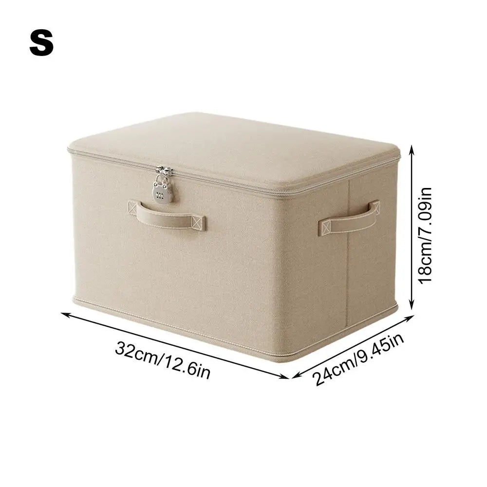 Storage Box with Lock Stackable Secure Odor Proof Storage Container Locking Organizing Bin Washable Shelf Baskets for Blanket