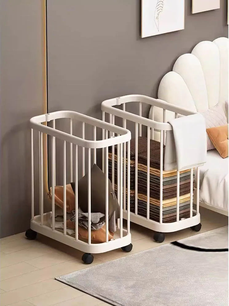 Multi-Purpose Storage Bin Organizer With Wheels Movable Dirty Clothes Laundry Storage Basket Fitness Gear Yoga Mats Storage Cart