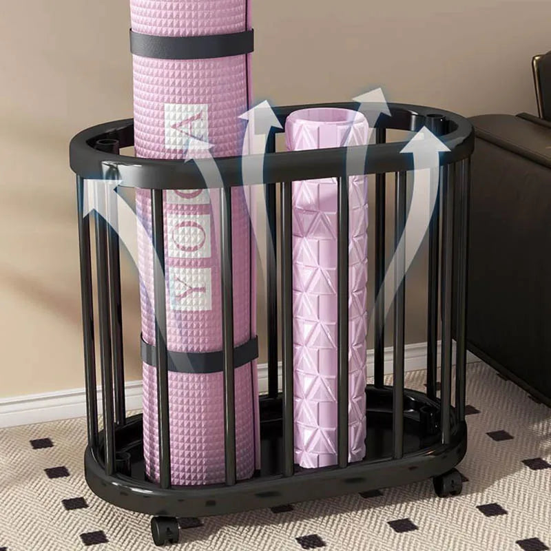 Multi-Purpose Storage Bin Organizer With Wheels Movable Dirty Clothes Laundry Storage Basket Fitness Gear Yoga Mats Storage Cart