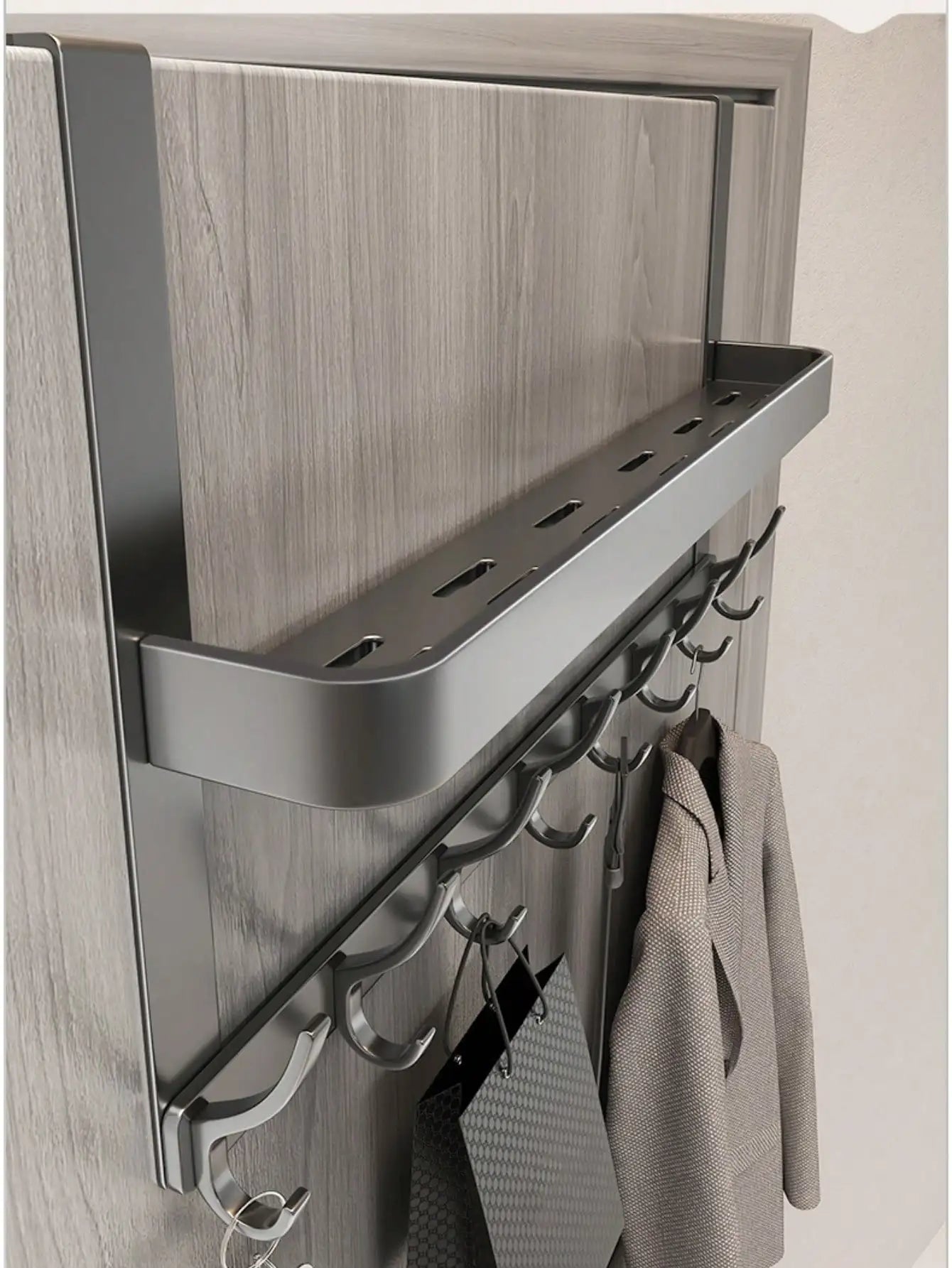 Easy-Install Over-The-Door Storage Rack - Multifunctional Metal Hooks for Bedroom, Bathroom & Kitchen Organization