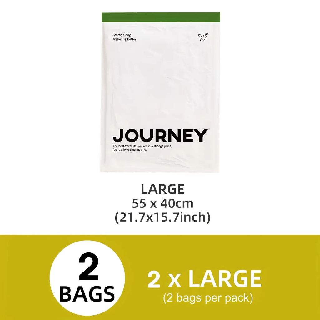 2pcs Vacuum Storage Bags Hand-Rolled Travel Vacuum Storage Bags For Towels Socks Clothes More No Pump Needed