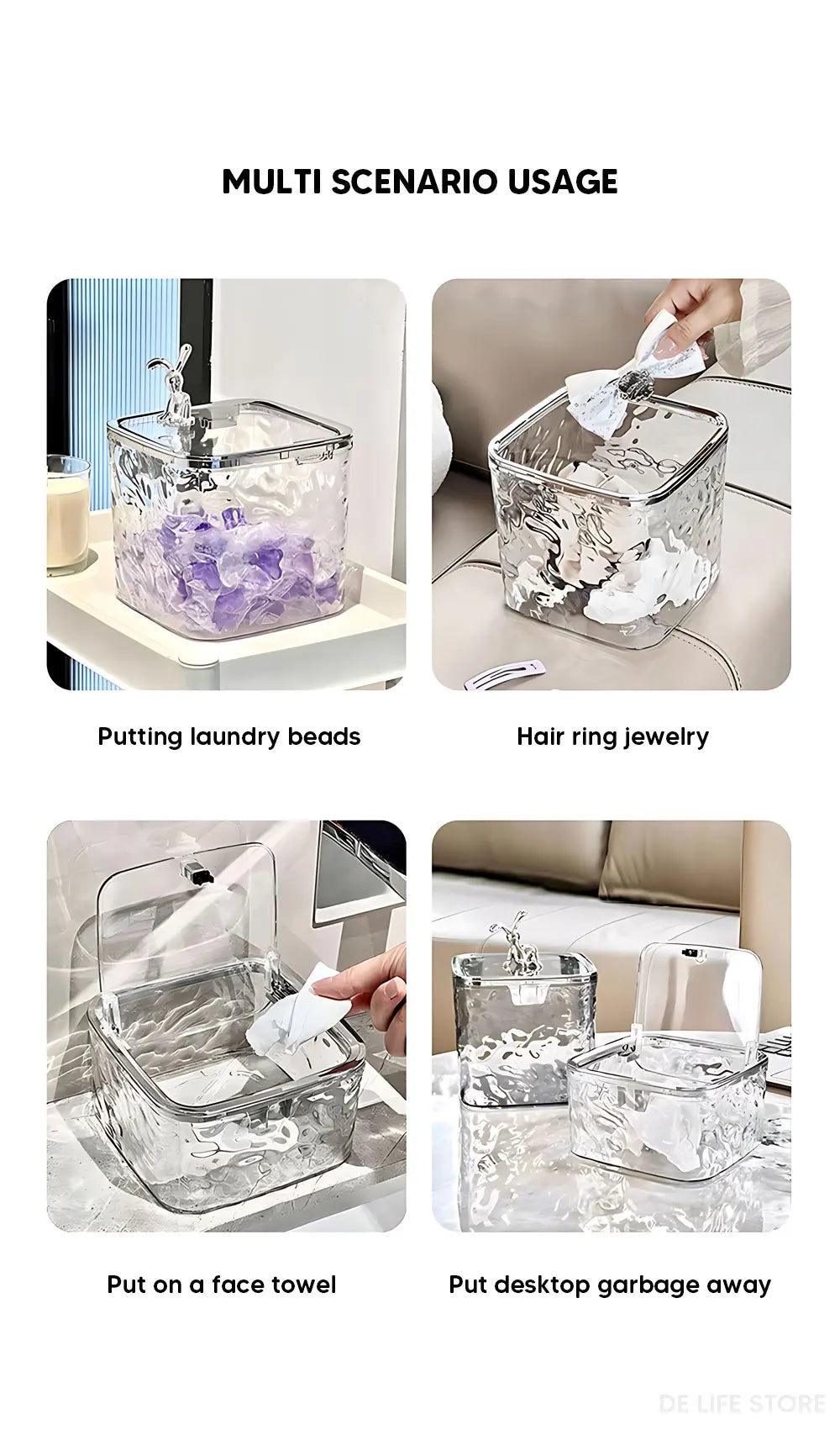 Laundry Powder Container With Lid Laundry Pods Organizer Washing Capsules Holder Laundry Room Desktop Storage Box