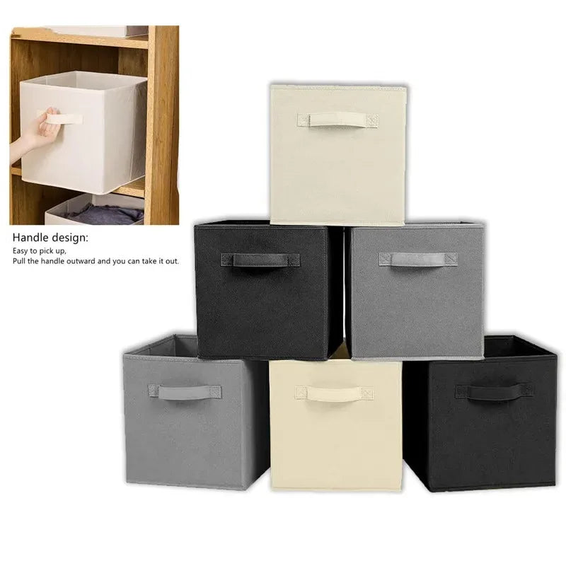 Cube Non Woven Fabric Storage Bin Collapsible Storage Box Home Supplies, Kid Toy Storage Organizer Cabinet Drawer Organization