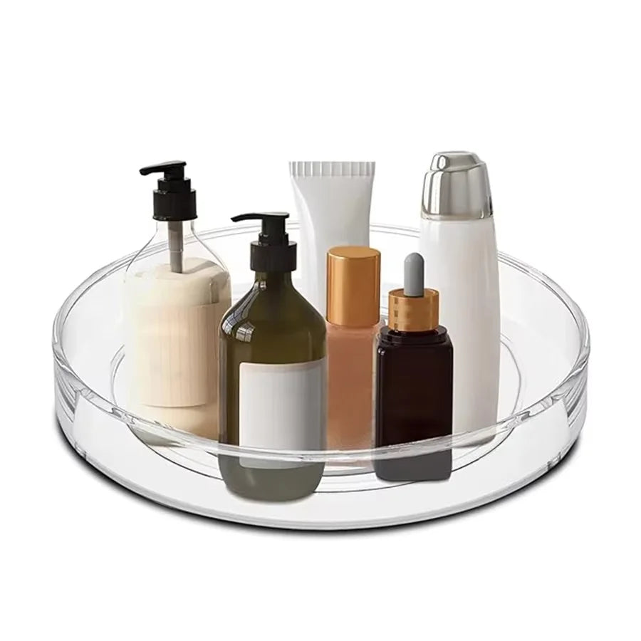 Lazy Susan Organizer Turntable for Cabinet, Lazy Susan with Edge Rotating Spice Organizer for Fridge, Kitchen, Pantry, Bathroom