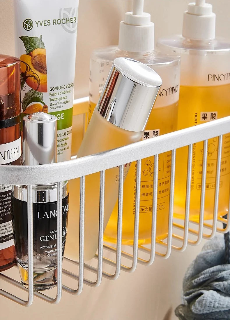 Shower Caddy Hanging Organizer Shower Basket with Hooks Storage Shelf No Drilling Shower Rack for Shower Faucet or Cross Bar