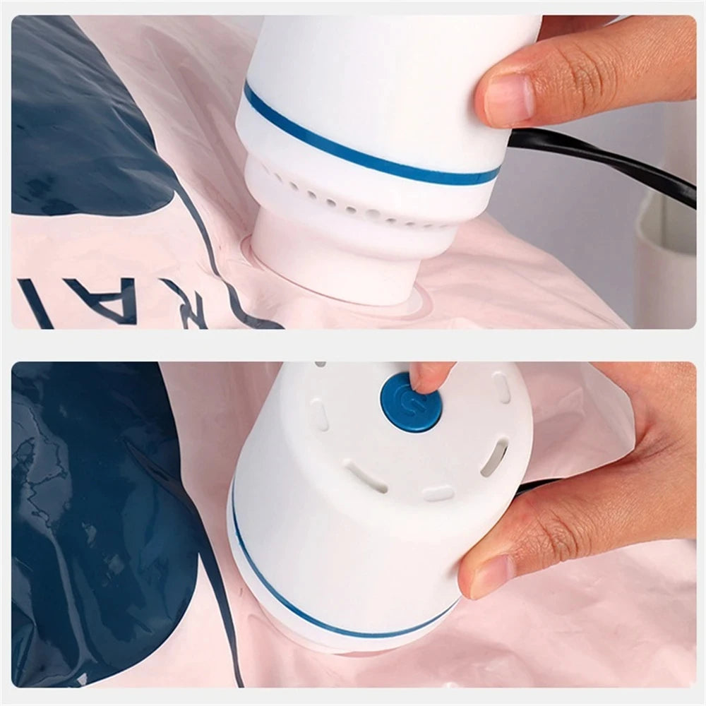 Electric Vacuum Pump, Instant Compression, Dedicated for Vacuum Storage Bags, Low Noise, Compact & Portable