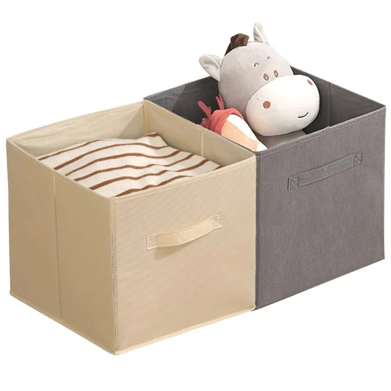 Cube Storage Box Non Woven Foldable Waterproof Home Supplies Wardrobe Space Saving for Kid Toy Clothes Office Storage Organizer