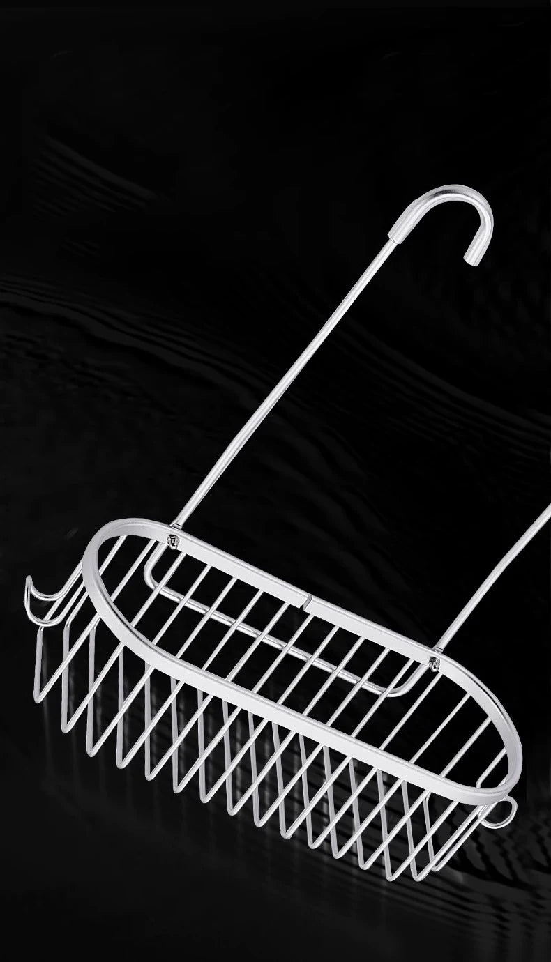 Shower Caddy Hanging Organizer Shower Basket with Hooks Storage Shelf No Drilling Shower Rack for Shower Faucet or Cross Bar