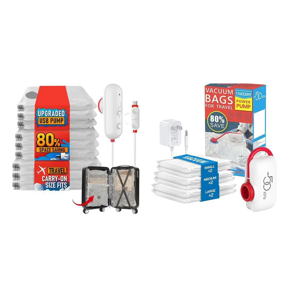 Vacuum Storage Bags Lightweight Travel Vacuum Bag With USB Electric Suction Pump Vacuum Storage Bags For Clothes Luggage