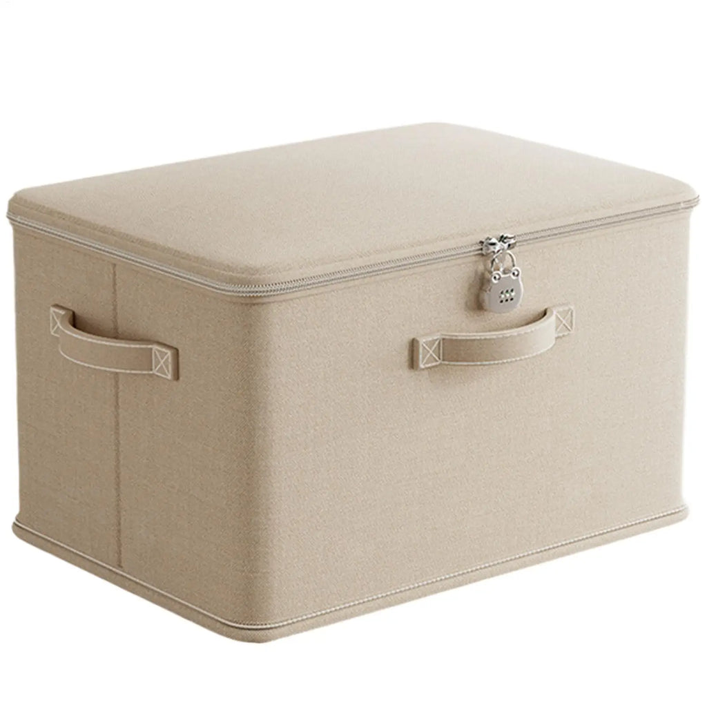 Storage Box with Lock Stackable Secure Odor Proof Storage Container Locking Organizing Bin Washable Shelf Baskets for Blanket
